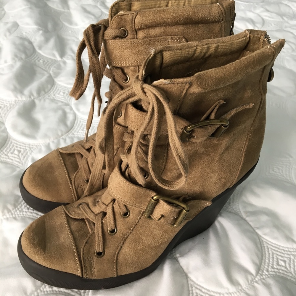suede boot wedges